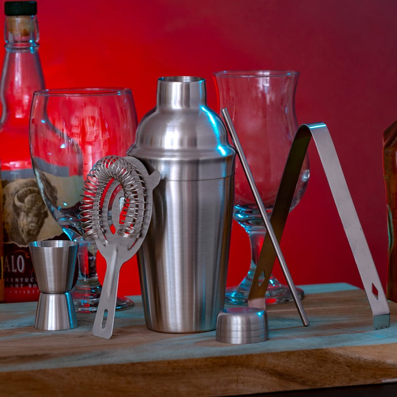 BF Systems Wyndham House Cocktail Shaker Set for the Home Bar, Great for Martinis, Stainless Steel, 5-Piece - Image 5